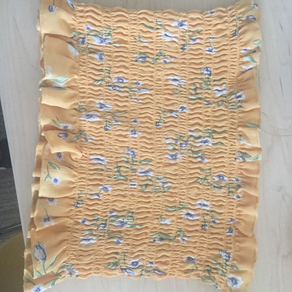 Yellow flower tube top